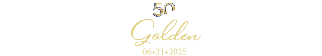 Glitzy Golden Gala Date banner for June 21 2025 - Desktop version